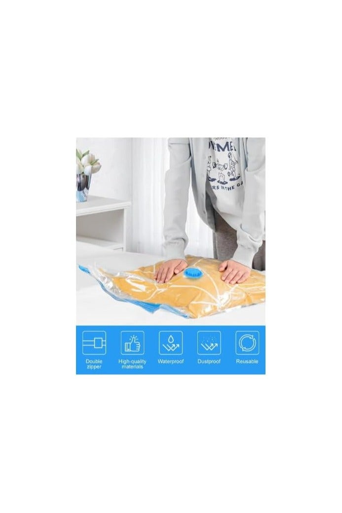 أكياس تخزين مفرغة من الهواء مع مضخة كهربائية – مجموعة من 6 أكياس كبيرة جدًا (80×110 سم) | لتوفير المساحة وتخزين المفروشات والملابس - Image 2