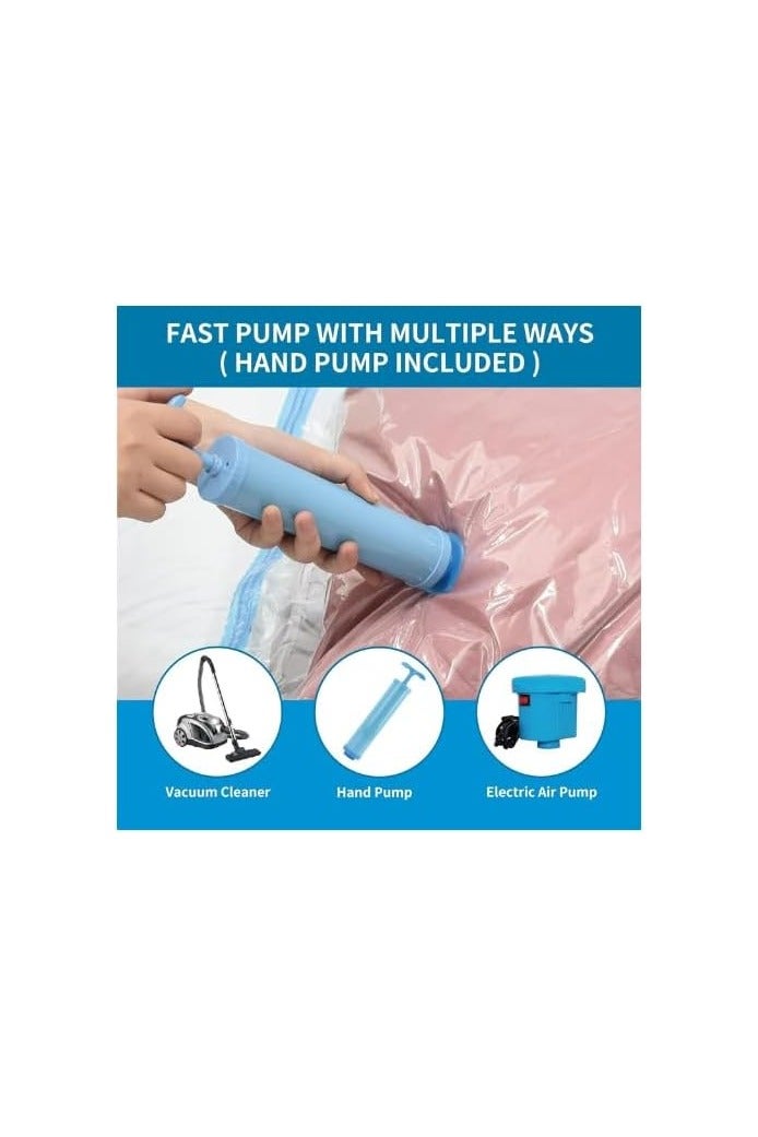أكياس تخزين مفرغة من الهواء مع مضخة كهربائية – مجموعة من 6 أكياس كبيرة جدًا (80×110 سم) | لتوفير المساحة وتخزين المفروشات والملابس - Image 5