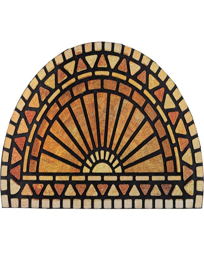 CHICHIC Welcome Door Mat 18 x 30 Inch Front Doormat Outdoors for Home Entrance Outdoors Mat for Outside Entry Way Doormat Entry Rugs, Heavy Duty Non Slip Rubber Back Low Profile, Semicircle - Image 1