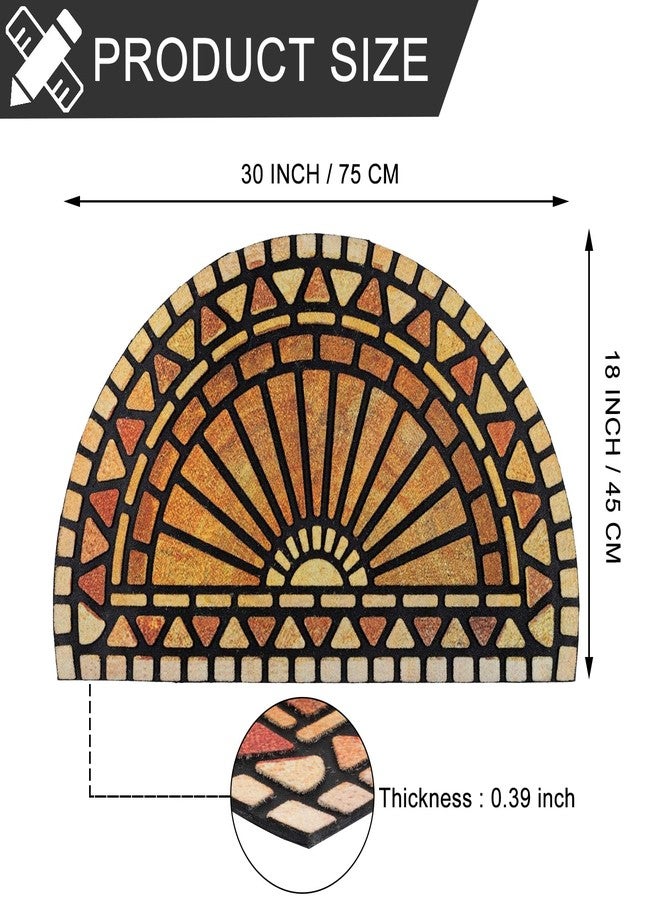 CHICHIC Welcome Door Mat 18 x 30 Inch Front Doormat Outdoors for Home Entrance Outdoors Mat for Outside Entry Way Doormat Entry Rugs, Heavy Duty Non Slip Rubber Back Low Profile, Semicircle - Image 3