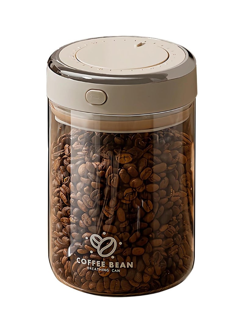 Vacuum Coffee Bean Jar, Auto Seal Coffee Container u0026 Food Storage, Glass Coffee Jar with Date Tracker u0026 Wake Bean Valve, Cereal Snack Sugar Tea Coffee Storage Container  - Image 1