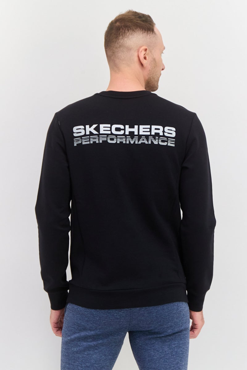 SKECHERS Men Regular Fit Long Sleeve Outdoor Sweatshirt, Black - Image 3