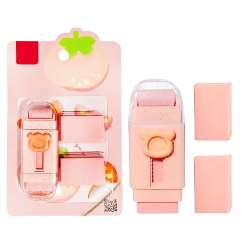 FunBlast Eraser for Kids – Pack of 1 Cute Roller Erasers Set for Kid, Eraser for Kids Stationary Set for Girls, Rubber for Kid, Stationary Kit (Peach) - Image 1