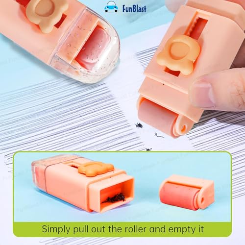 FunBlast Eraser for Kids – Pack of 1 Cute Roller Erasers Set for Kid, Eraser for Kids Stationary Set for Girls, Rubber for Kid, Stationary Kit (Peach) - Image 4