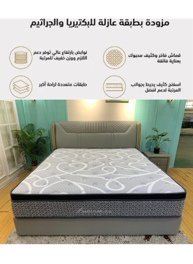سمارت هوم مرتبة سرير متعددة الطبقات ذات ملمس إسفنج عالي الكثافة ، مرتبة طبية 12طبقة مصنوعة من الميموري فوم بطول 200 سم وعرض120 سم وإرتفاع ٣٠ سم  - Image 5