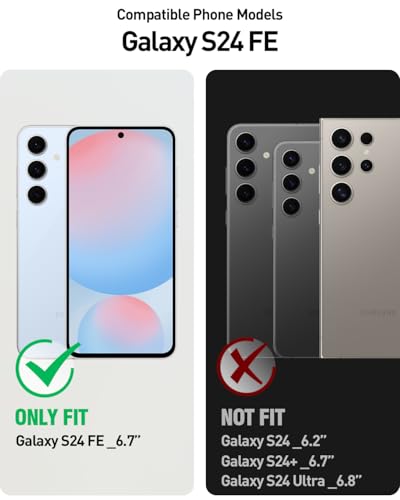 Poetic Guardian Case for Samsung Galaxy S24 FE 5G 20 FT MilGrade Drop Tested Builtin Screen Protector Work with Fingerprint ID FullBody Rugged Shockproof Protective Cover Case PinkClear - Image 3