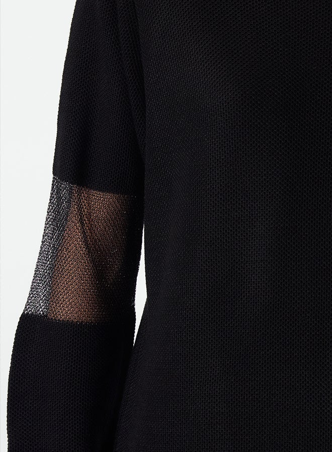 trendyol Black Tulle Detailed Knitwear Sweater - Image 3