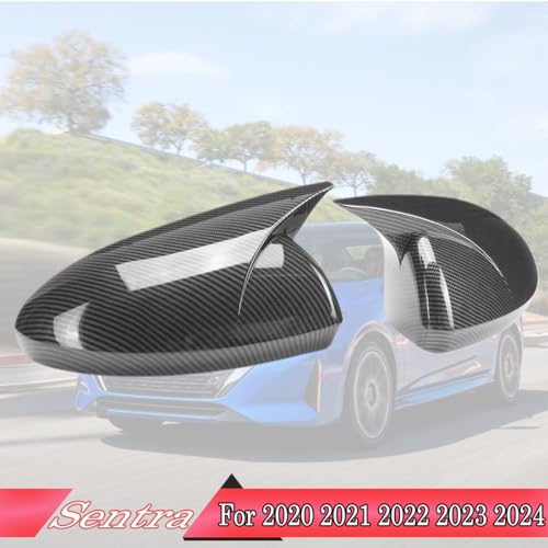 MUXEE 2PCS New Sports Rear Mirror Cover Caps for Nissan sentra 20202025Altima Sedan 20192025 ABS Side Door Wing Mirror Cap Covers Exterior car Accessories Carbon Fibe - Image 3