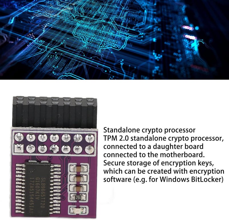 يسهل تخزين الجملة 14Pin TPM2.0 Module, LPC Interface TPM 2.0 Encryption Security Module Replacement for Home جودة عالمية مطورة اقتصادية إمداد مستمر بالبضائع من المستودعات - Image 4