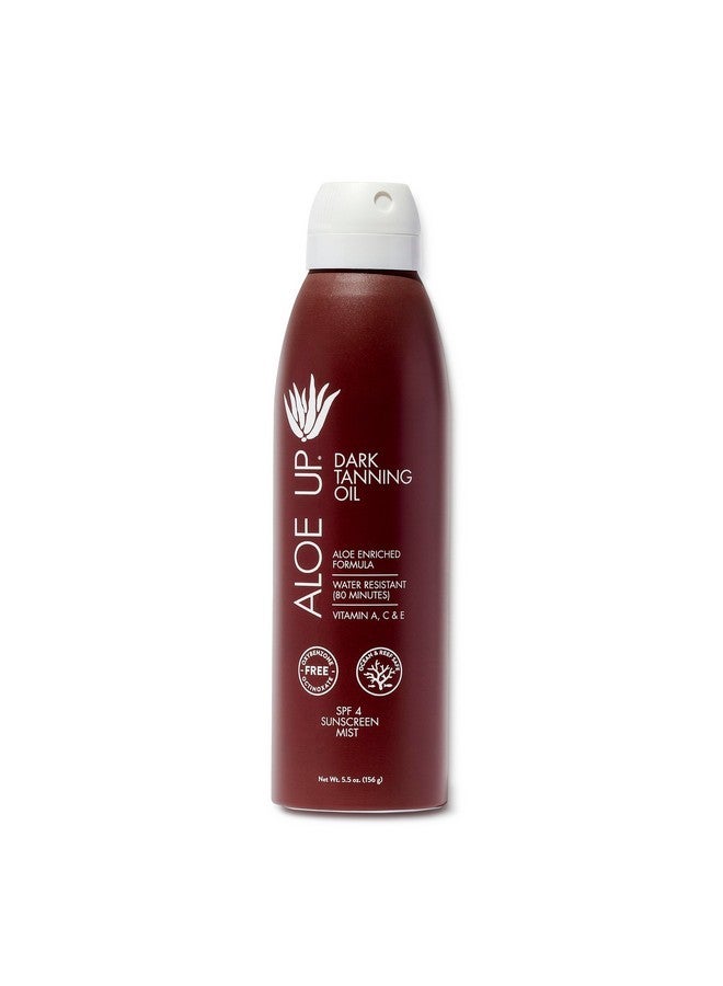 Aloe Up Aloe Up SPF 4 Dark Tanning Oil - Body and Face Tanning Continuous Spray for Outdoor Sun - With Sunscreen, Pure Aloe Vera, and Natural Oils - Dries Clear - Reef Friendly - Fresh Tropical Scent - 6 Oz - Image 1