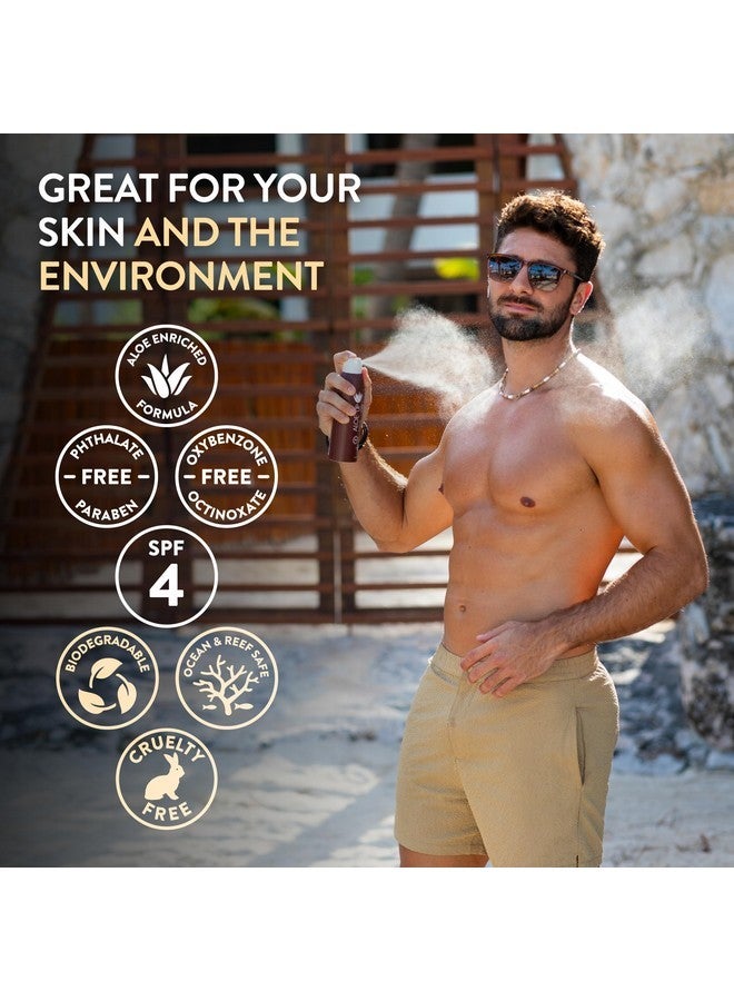 Aloe Up Aloe Up SPF 4 Dark Tanning Oil - Body and Face Tanning Continuous Spray for Outdoor Sun - With Sunscreen, Pure Aloe Vera, and Natural Oils - Dries Clear - Reef Friendly - Fresh Tropical Scent - 6 Oz - Image 4