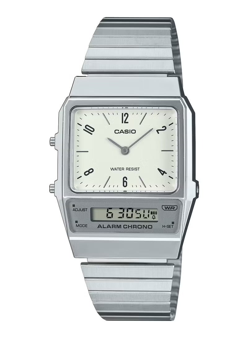 CASIO Vintage Analog+Digital Stainless Steel Watch AQ-800E-7A2 - Image 1