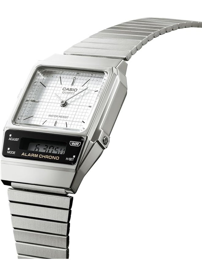 CASIO Vintage Analog+Digital Stainless Steel Watch AQ-800E-7A2 - Image 2