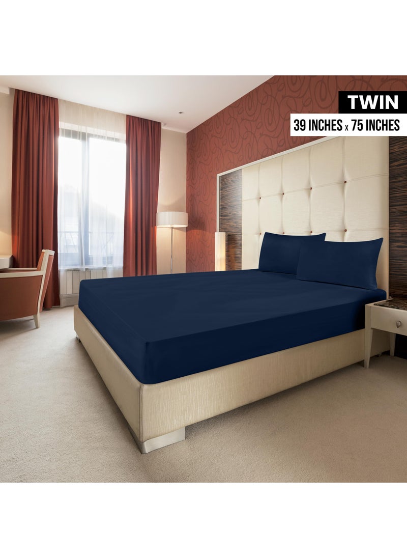 Utopia Bedding Utopia Bedding Twin Fitted Sheets - Bulk Pack of 2 Bottom Sheets - Soft Brushed Microfiber - Deep Pockets - Shrinkage & Fade Resistant - Easy Care (Twin  Navy)  - Image 2