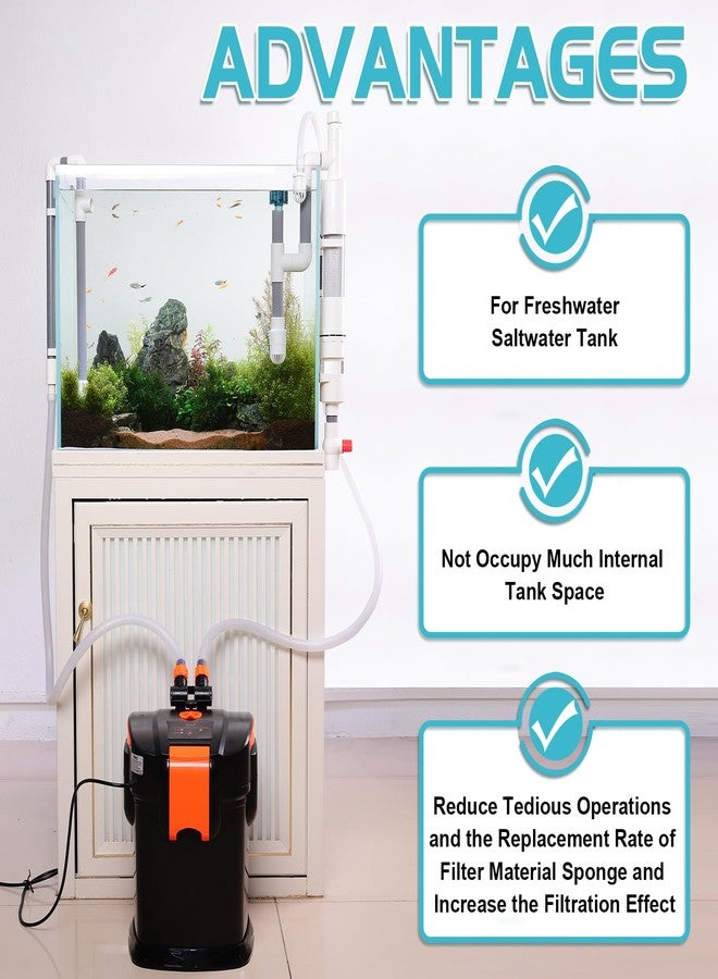hygger Aquarium Overflow Filter with Waste Collection Separator, External Hanging Filter Accessory, Fish Tank Siphon Filtration System for Saltwater Freshwater Tank Greater Than 15 in Height - Image 4
