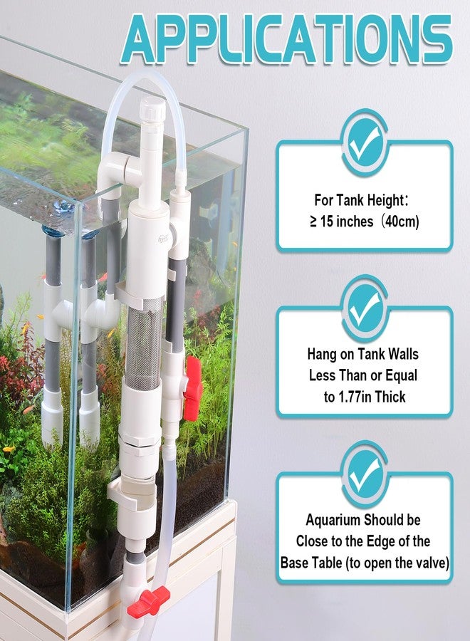 hygger Aquarium Overflow Filter with Waste Collection Separator, External Hanging Filter Accessory, Fish Tank Siphon Filtration System for Saltwater Freshwater Tank Greater Than 15 in Height - Image 5