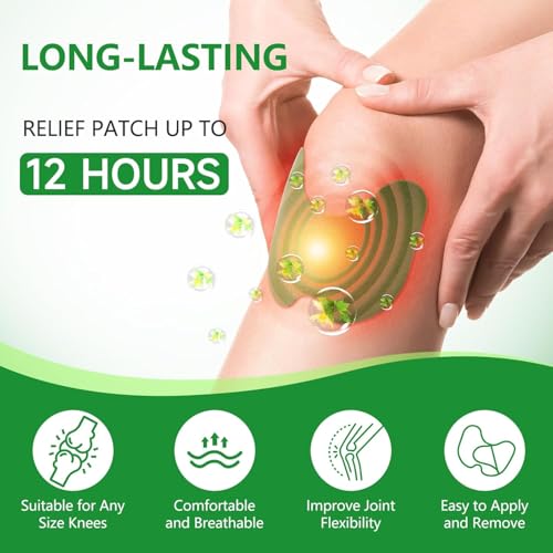 Delightbee Herbal 30 Knee Pain Relief Patch – Herbal Plaster for Joint & Muscle Pain, Quick Relief Heating Pad, Natural Pain Reliever for Knee, Arthritis, Back & Body Pain Inflammation Patch Sticker,Natural Wormwood (30 Knee Patches) - Image 2