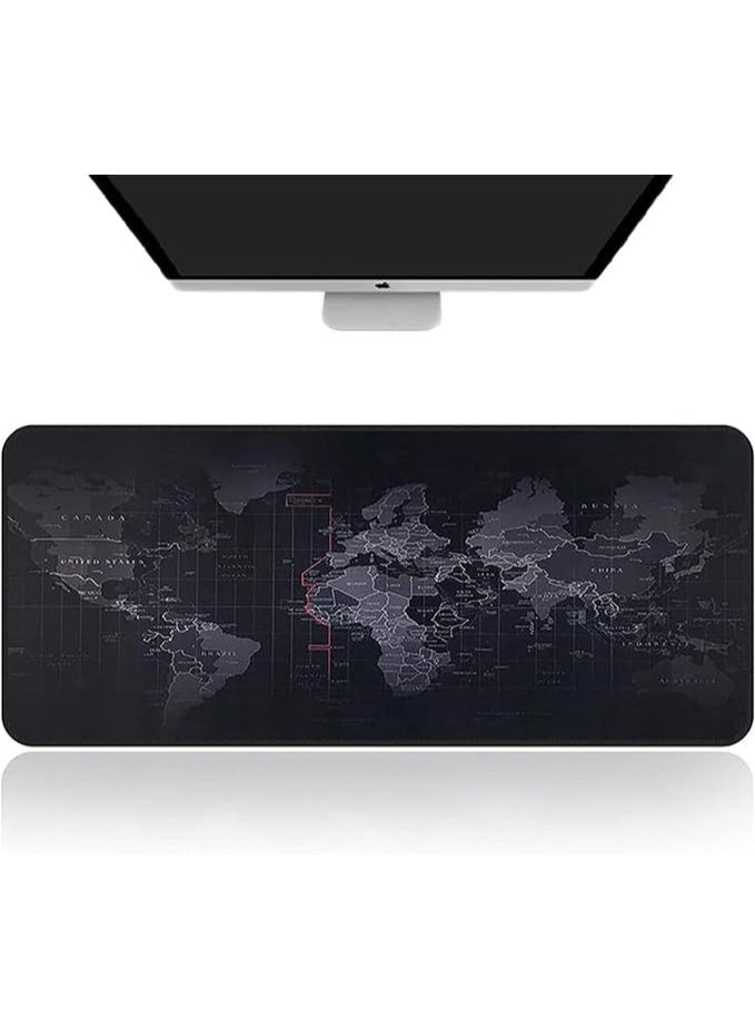 XXL Gaming Mouse Pad (90x40cm) - World Map, Waterproof Desk Mat with Non-Slip Rubber Base for PC, Laptop & Office - Image 1
