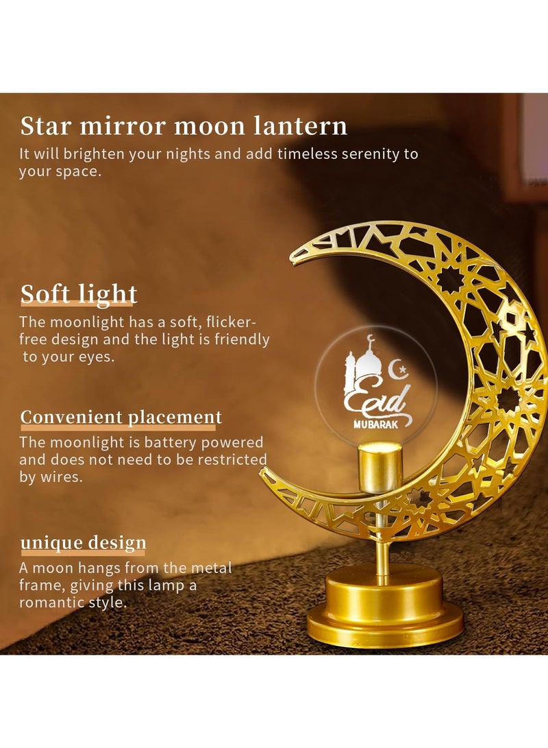 DubaiGallery Islamism Muslim Metal Table Moon Led Eid Night Table Lights Ramadan Decor Marquee Sign Night Lamp Lights - Image 4
