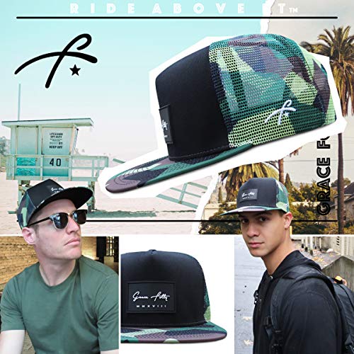 Grace Folly Trucker Hat for Men & Women. Snapback Mesh Caps (US, Alpha, One Size, One Size, Modern Camo) - Image 5