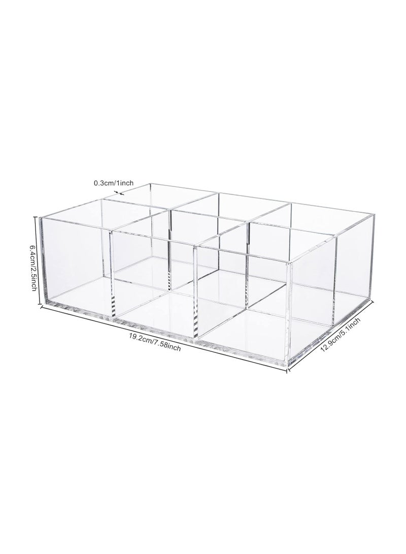 TPGP Clear Drawer Organizer, 6-Compartment Plastic Bathroom Storage Organizer - Image 2