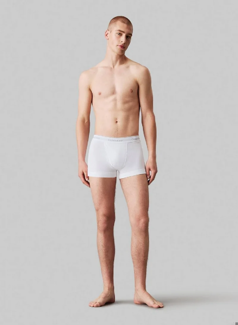 CALVIN KLEIN BLACK/GREY HEATHER/WHITE 3 Pack Trunks - Cotton Classics for Men | Best Price UAE