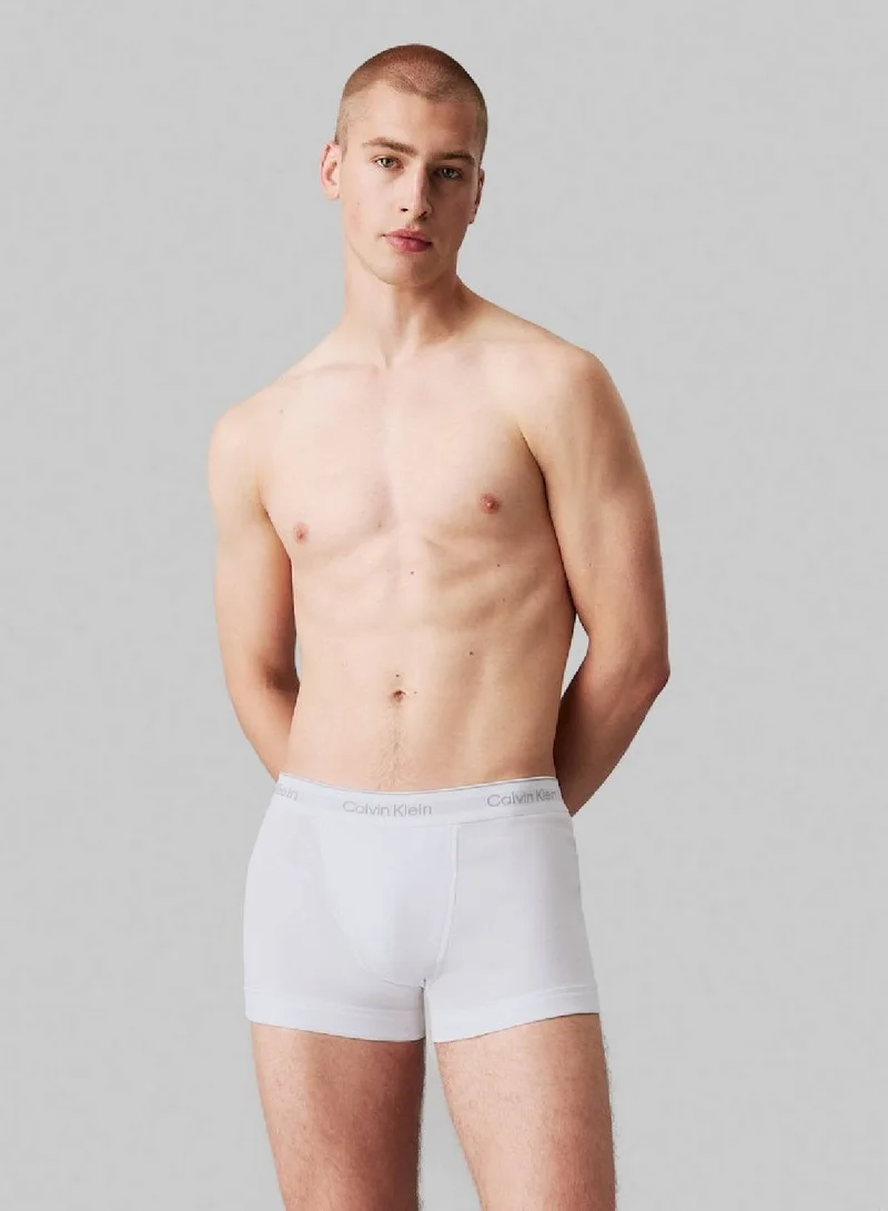 CALVIN KLEIN BLACK/GREY HEATHER/WHITE 3 Pack Trunks - Cotton Classics for Men | Best Price UAE