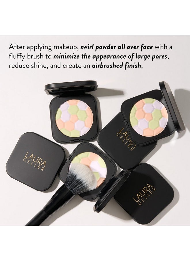 LAURA GELLER Filter Finish Pressed Radiant Setting Powder, Color Correcting For Even Tone, Universal