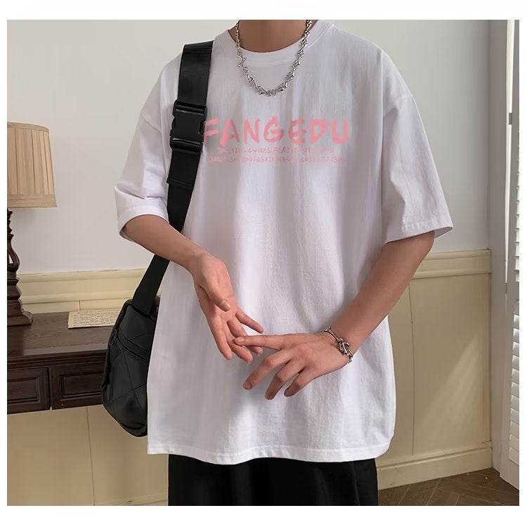 New Short-Sleeved T-Shirt Men'S Summer American-Style Trendy Loose Students Heavy Cotton Trendy Brand Large Size Half-Sleeved T-Shirt - Image 4