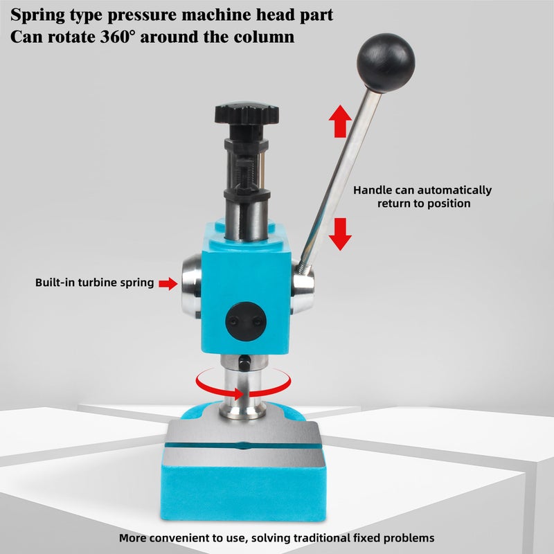 RATTMMOTOR Arbor Press J03-0.2A Spring-Loaded Precision Manual Shaft Press, Benchtop Hand Hole Puncher Machine for Metal and Non-Metal Punching, Bending, Stretching, Forming (2KN/0.2T Capacity) - Image 3