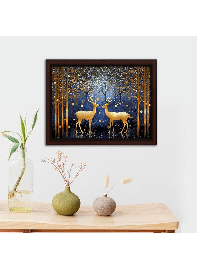 Masstone Reindeer in Jungle Wall Painting with UV Textured Effect Framed HD, 34x27 cm Wall Hanging Photos Home Décor Wall Art For Living Room, Bedroom, Drawing room, Office - Image 4