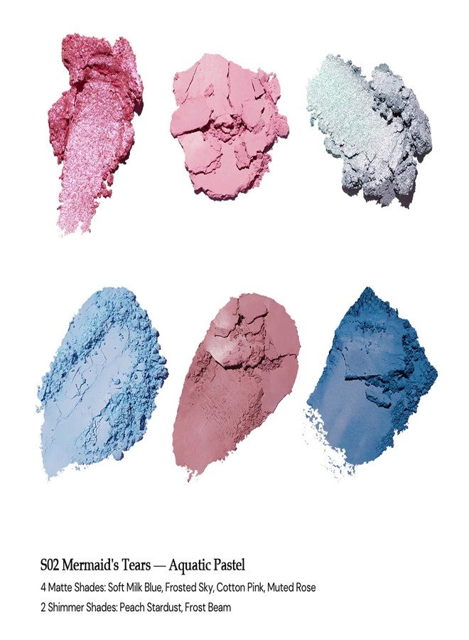 Flower Knows Shell's Jewel 6-Color Makeup Palette,Cool Pastel Blue & Pink - Image 2