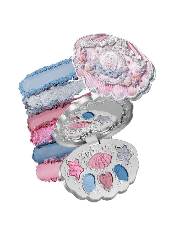 Flower Knows Shell's Jewel 6-Color Makeup Palette,Cool Pastel Blue & Pink - Image 1