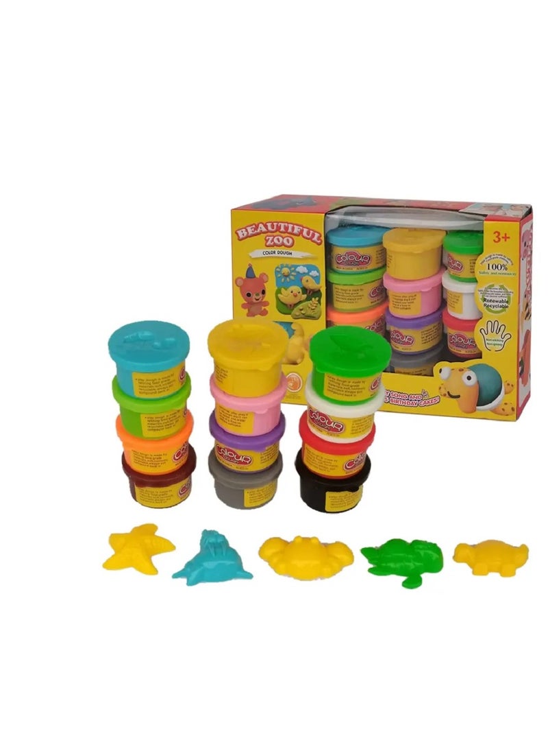 Beautiful 12 Color Zoo Clay Set for Kids - Image 2