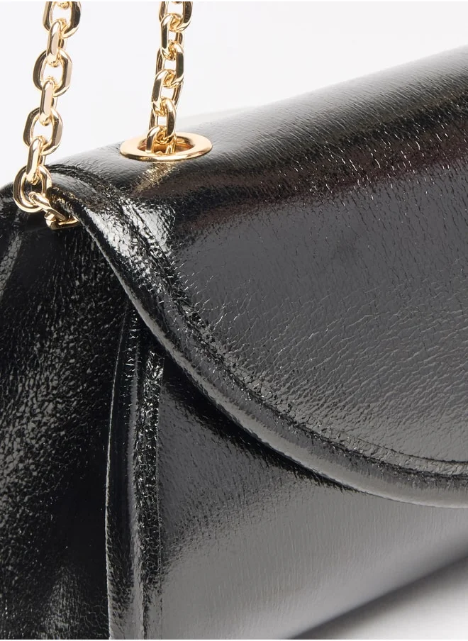 Celeste Textured Crossbody Bag with Chain Strap and Magnetic Closure