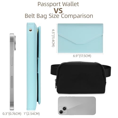 ZOPPEN Mulit-purpose Rfid Blocking Passport Holder Travel Wallet (Ver.4) Passport and Vaccine Card Holder ComboTri-fold Document Organizer Travel Essentials, 23 Paradise Blue - Image 3