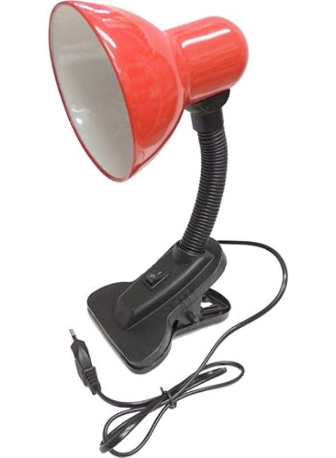 اباجورة مكتب  مصباح طاولة بمشبك لون أحمر