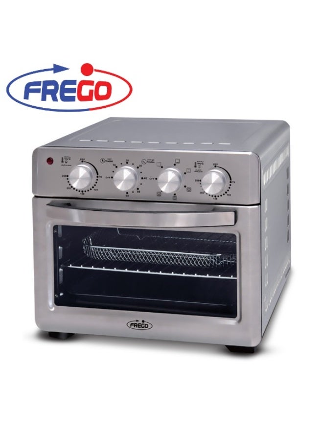 Frego 25 Litre Air Fryer Oven FR-25L | 1600W Digital Toaster Oven with 10 Preset Programs | Oil-Free Air Frying, Baking, Grilling & Roasting | Stainless Steel - Image 1