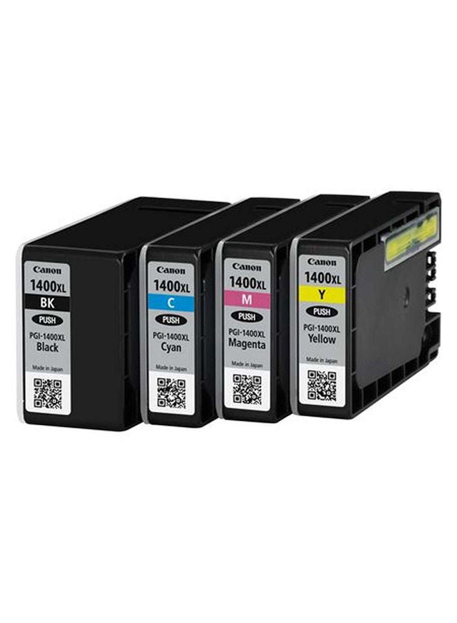كانون مجموعة من 4 خراطيش حبر Canon Maxify PGI-1400XL باللون الأسود والسماوي والأصفر والأرجواني - Image 3