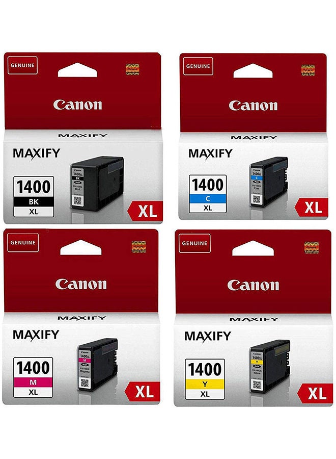 كانون مجموعة من 4 خراطيش حبر Canon Maxify PGI-1400XL باللون الأسود والسماوي والأصفر والأرجواني - Image 4