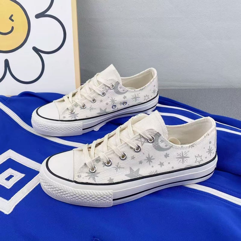 Warrior Low-top couple sneakers, new casual style for spring and autumn, versatile glow-in-the-dark canvas  shoes. - Image 2