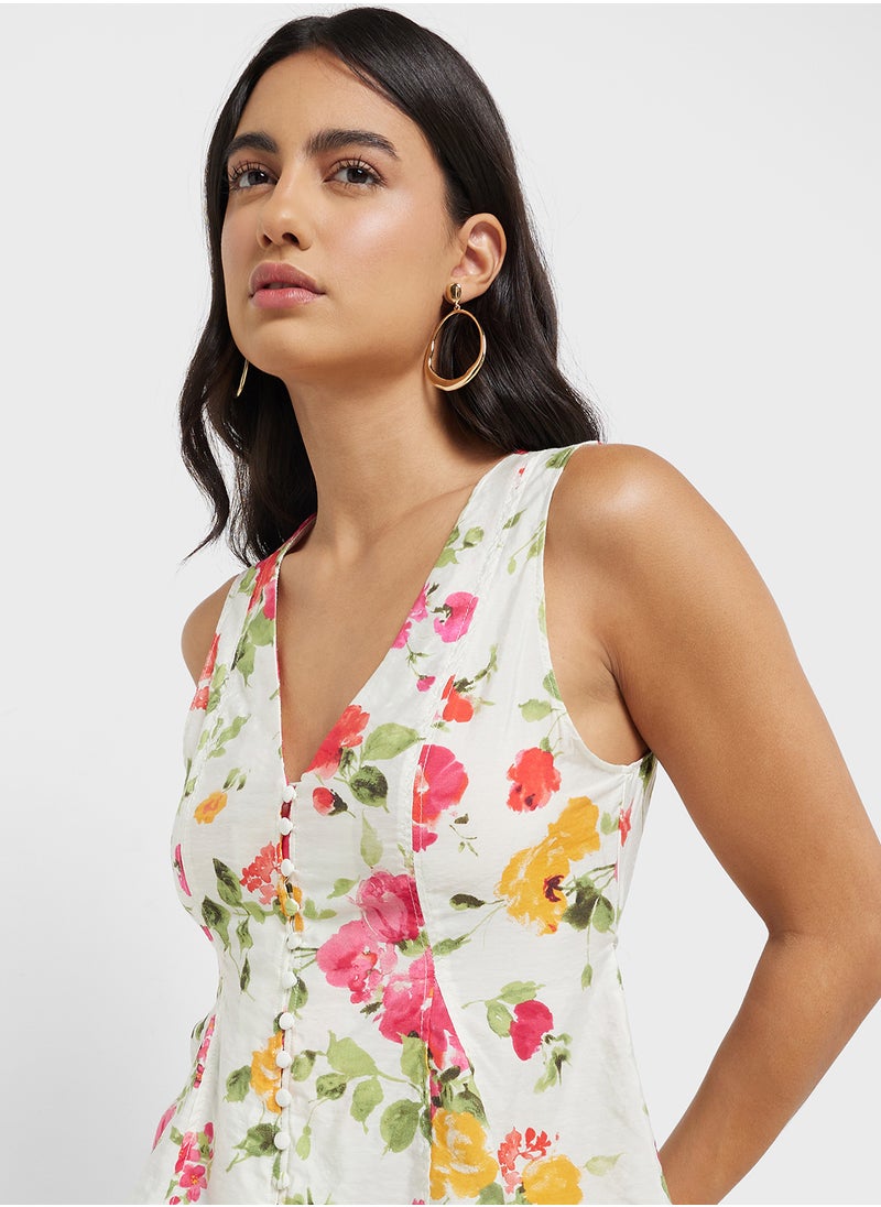 MANGO Floral Button-Down Fitted Blouse  - Image 3