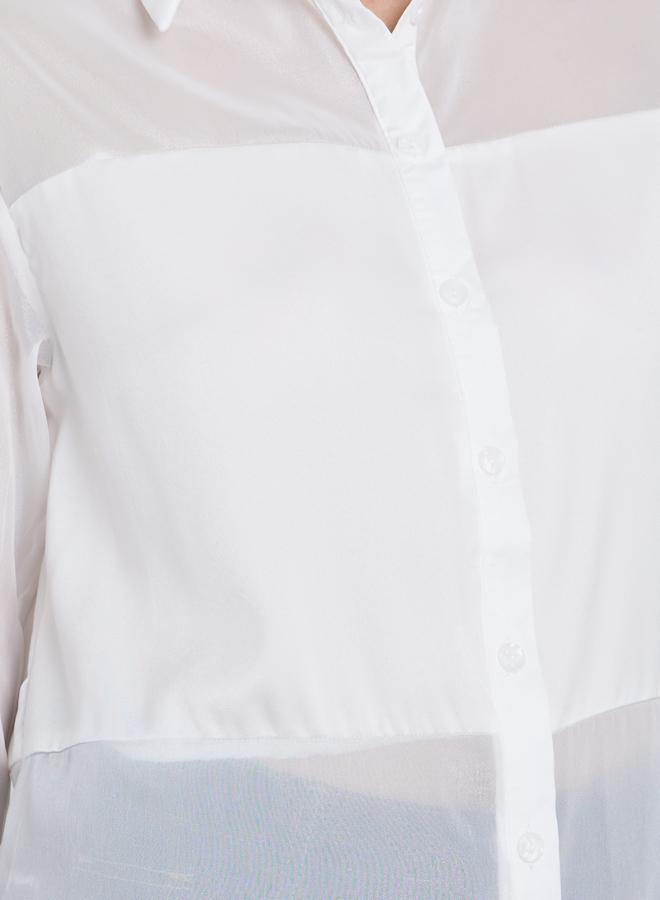 ستايلي بلوزة سادة بياقة سبريد مع أزرار - Image 3