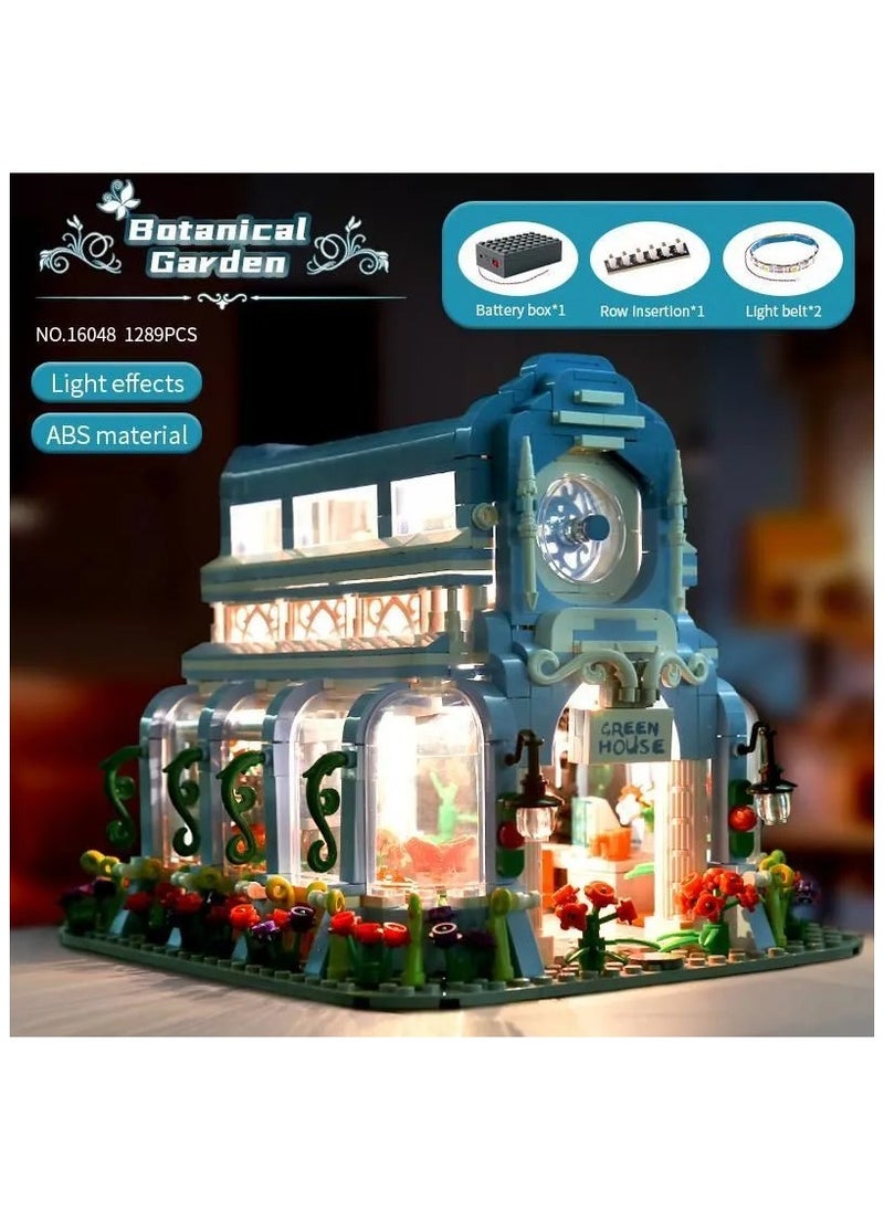 mould king Friends Home Linglong Botanical Garden building set with LED lights, botanical garden model, city street scene, decorative plant scene building toys, adult girls gift 1289 pieces 16048  - Image 3