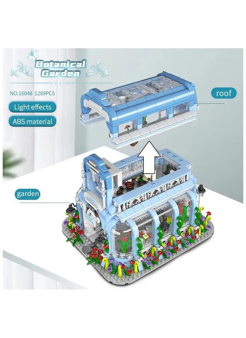 mould king Friends Home Linglong Botanical Garden building set with LED lights, botanical garden model, city street scene, decorative plant scene building toys, adult girls gift 1289 pieces 16048  - Image 5