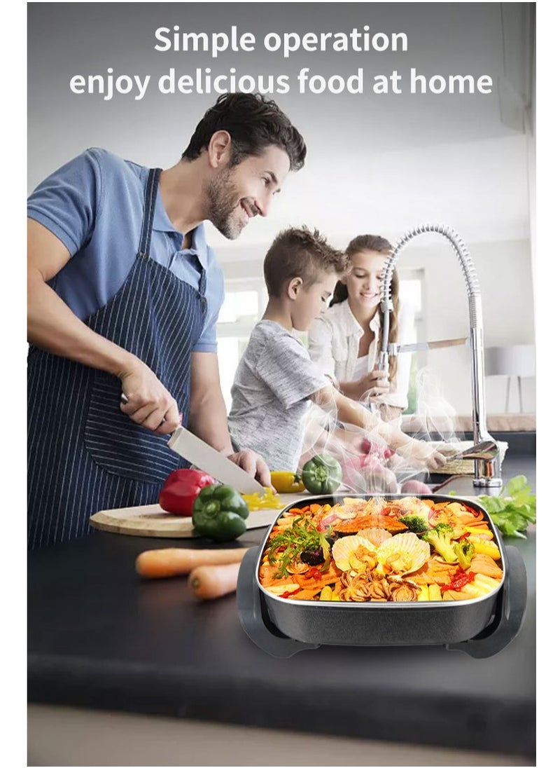 sokany - Multifunction Electric Frying Pan, Electric Skillet, 1500W, Non-stick, SK-2005, Black - Image 1