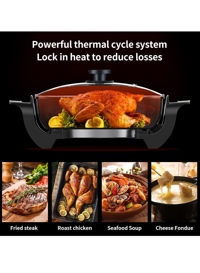 sokany - Multifunction Electric Frying Pan, Electric Skillet, 1500W, Non-stick, SK-2005, Black - Image 1