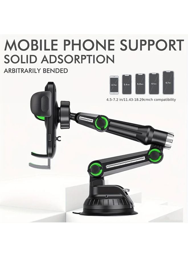 Black 360 Degree Rotatable Car Phone Mount with Strong Suction Cup for All Vehicles - Image 1