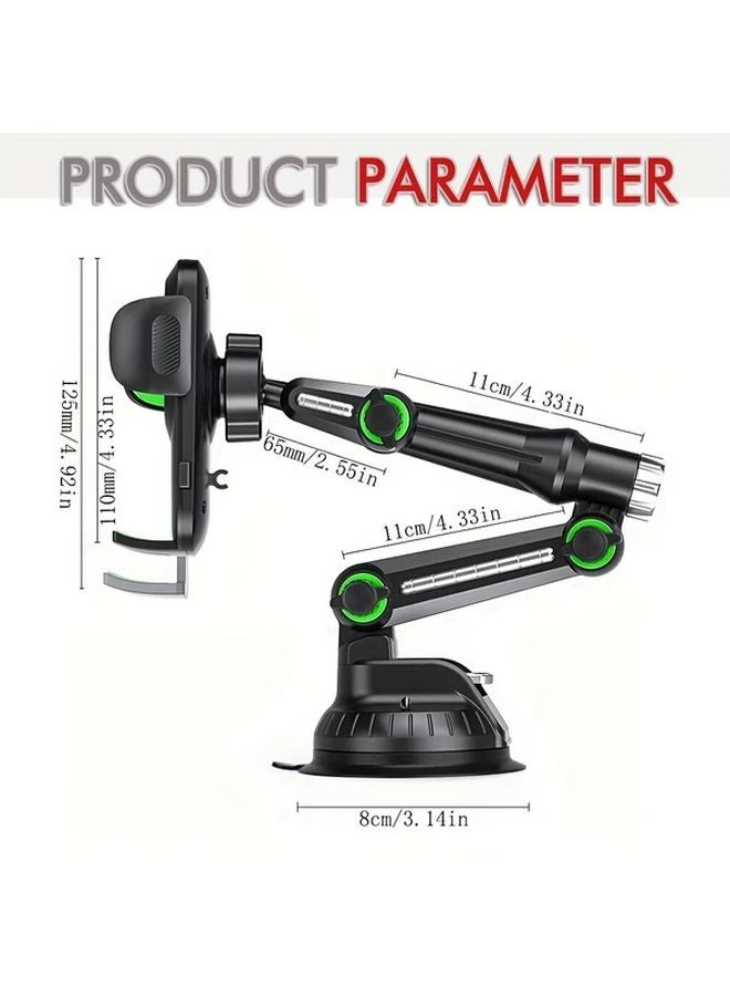 Black 360 Degree Rotatable Car Phone Mount with Strong Suction Cup for All Vehicles - Image 2