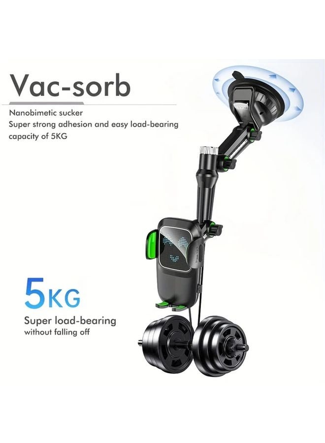Black 360 Degree Rotatable Car Phone Mount with Strong Suction Cup for All Vehicles - Image 3